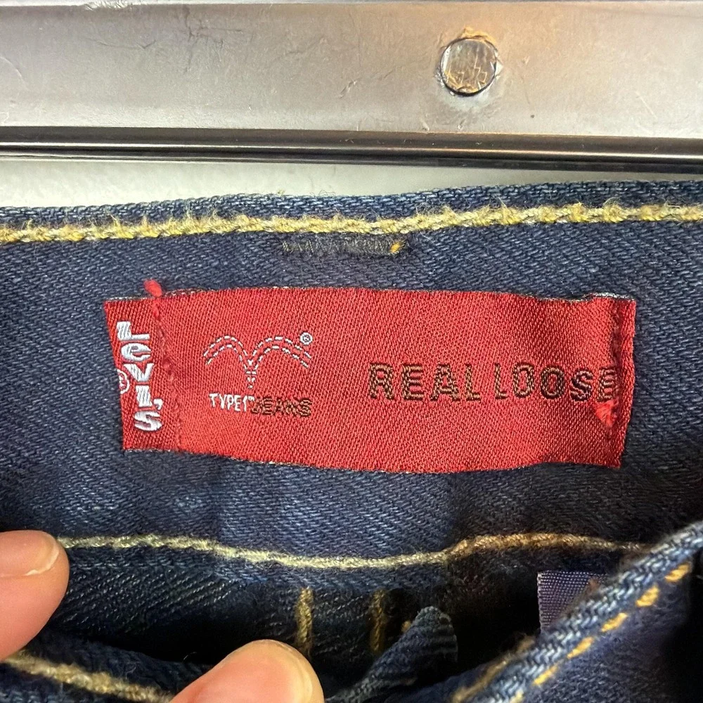 Levis Type 1 Real Loose Jeans Mens 36x34 Blue Relaxed Straight Denim‎ Dark Wash